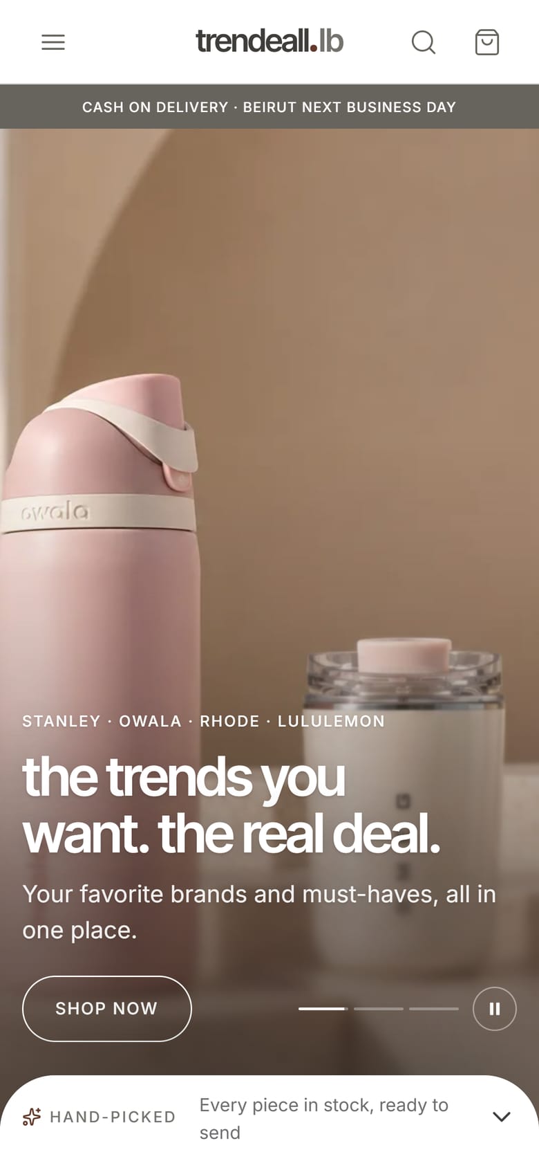 Trendeall online store on a phone